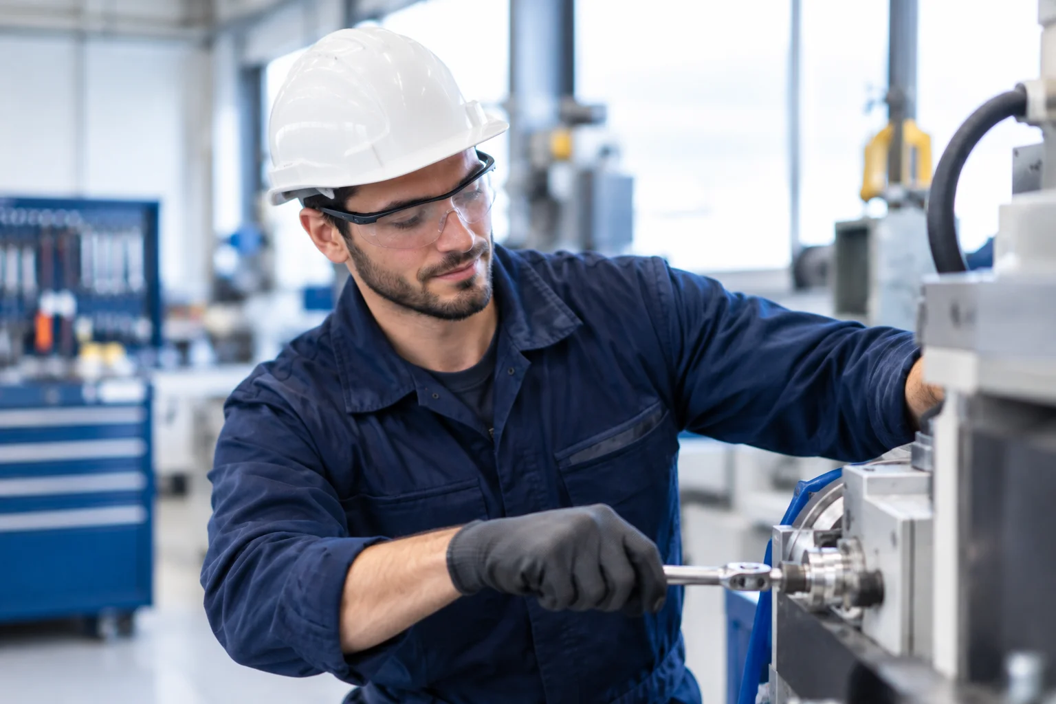Technicien au travail dans un atelier